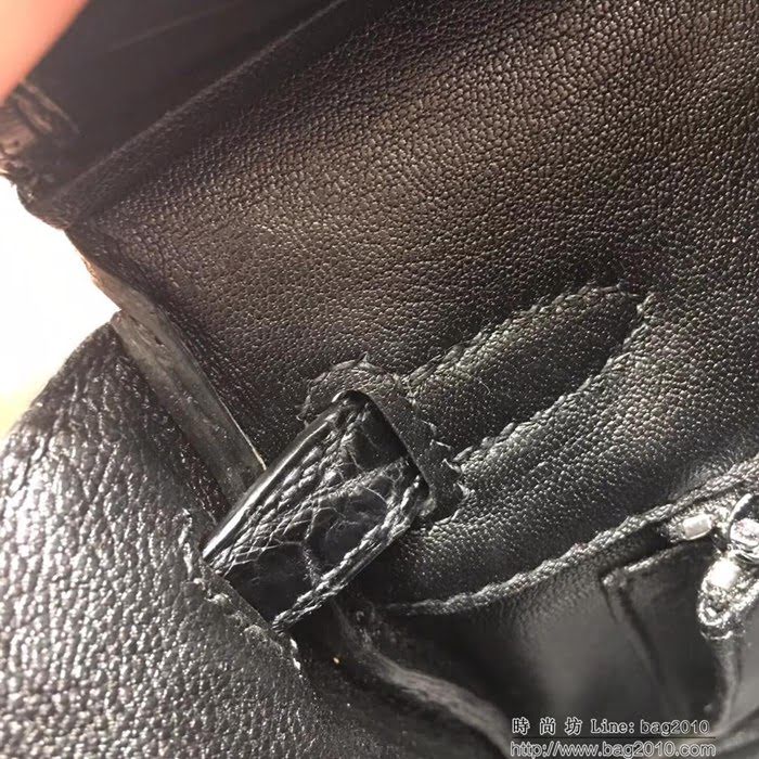 HERMES愛馬仕 birkin25cm 黑色 霧面進口尼羅鱷魚皮 手提包  Ama1139